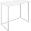 Leopard Folding Computer Desk for Small Spaces, No-Assembly Space-Saving Home Office Desk, Foldable Computer Table, Laptop Table, Writing Desk, Compact Study Reading Table (White)