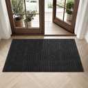 GRANNY SAYS Indoor Doormat, 20" x 32", Non-Slip Front Door Mats, Outdoor Welcome Mat Washable, Low Profile Indoor Door Mats for Entryway, Floor Inside Back Doormats (1'8" x 2'8" (Rectangular), Black)