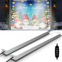 2 in 1 Garage Door LED Lights, Fit Garage Door Christmas Cover 7x8FT, Timer and Easy to Install, Lights up Garage Door Decorations-Magnets-Banner(Not Included Garage Door Cover)