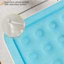 Full Air Mattress with Built-in Pump, Single Air Bed with Portable Storage Bag, Suitable for Home and Guests, Top Flocking, 18" Full Sky Blue