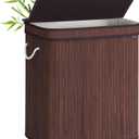 SONGMICS Bamboo Laundry Hamper with Lid, 100L, with Handles
Removable Machine Washable Basket, for Laundry Room, Bedroom, Bathroom, Brown, RONEX Collection ULCB063K02