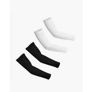 ARM SLEEVES FOR MEN AND WOMEN UV CUT FLEXIBLE & DURABLE BY SOCKSCASTLE AQUA X (Pack of 2, Black, White)