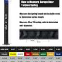 Garage Door Torsion Spring Set, Pair of 2" Electrophoresis Coated Garage Door Spring Replacement with 2 Non-Slip Winding Bars and Bearing, Minimum 16000 Cycles (.262x2x36)