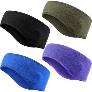 Syhood 4 Pieces Kids Fleece Headband Winter Ear Headbands Warmer Ear Muff for Child Outside Sporting Running