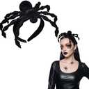 Nicky Bigs Novelties Spider Headband for Women Poseable Black Spider Hair Accessories Witch Halloween Costume Spider Headpiece Festival Cosplay Spider Accessories