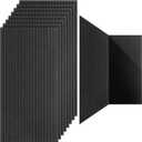 Woanger 10 Pack 47x24 Inch Black Acoustic Panels, Self Adhesive Acoustic Ceiling Panels, Decorative Sound Absorbing Foam Wall Panel Soundproof Wall Art for Bedroom Home Office Interior Walls Decor
