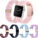 3 x Resin Band Bracelet for Apple Watch Series 7/6/SE/5/4/3/2/1 (Pink, 42mm/44mm)