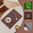 Bamboo Placemats Set of 8, Dining Table Placemats Heat-Resistant, Durable and Sturdy, Wooden Square Placemats for Kitchen, Table Protection, Dining Room (8pc)