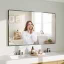 Koonmi Black Mirrors for Wall, 30x48 Inch Bathroom Mirror, Rectangular Wall Mirror for Living Room Bedroom Bathroom, Hangs Horizontally or Vertically