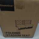 Sheenive Stadium Seats for Bleachers with Back Support 2 Pack, 13.5" Extra Deep, 2.8" Cushion, 380LB Each, Set of 2 Padded Folding Bleacher Chairs for Football Baseball Sports Events, 17.1 x 13.5 x 16.5 inches