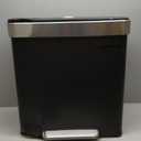 SVITA LT2X30 Dustbin 60 Litre Pedal Bin Pedal Bin Waste Bin 2 Compartments Each 30 Litres Freestanding with Lid Soft Close Lid Including Inner Bucket Black