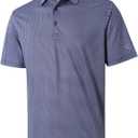 Golf Shirts for Men Dry Fit Short Sleeve Print Performance Moisture Wicking Polo Shirt (Blue) 5XL