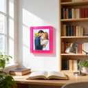 4x6 Acrylic Picture Frame for Wall and Tabletop Neon Floating Photo Frame with Decorative Bright Color, Neon Pink