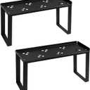 2 Pack Metal Storage Shelves Countertop Organizers, Shelf Risers, Stackable,Spice Rack (Black)