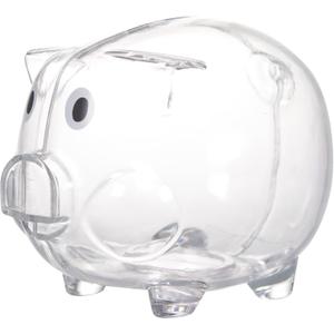 Windy City Novelties Mini Educational Kids Clear Plastic Piggy Bank