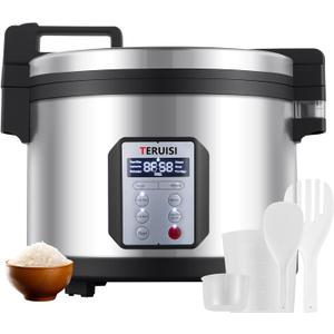 Commercial Rice Cooker, 15.85QT/84 Cups Cooked Rice 15L Large Capacity Rice Cooker & Warmer, 1550W Fast Rice Cooker with 6 Preset Functions, LED Display, Non-stick Inner Pot for 25-35 People Use
