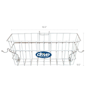Drive Medical 10200B Walker Basket, Basket for Folding Walker with Cup Holder, White