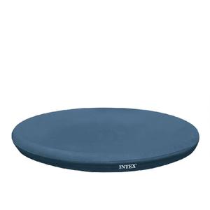 INTEX 28020E Pool Cover: For 8ft Round Easy Set Pools  Includes Rope Tie  Drain Holes  12in Overhang  Snug Fit