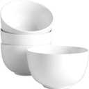 DOWAN 5.8" Deep Soup Bowls & Cereal Bowls - 30 Ounces Large Bowls Set of 4 for Kitchen - White Ceramic Bowls for Cereal, Soup, Oatmeal, Salad, Ramen, Noodle, Rice - Dishwasher & Oven Safe