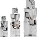 VASTOOLS Universal Joint Socket Adapter 3pcs, 1/4, 3/8 & 1/2 in.Drive, CR-V, Impact Universal Joint Set, Access Fasteners at Any Angle