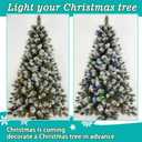6.5Ft Prelit Classic Blue Spruce Artificial Christmas Tree with LED Lights, PE Needle Foliage, 'Feel Real' Artificial Christmas Tree with Timed Remote Control and Foot Switch Device, Christmas Decor (3ft 3in, White)