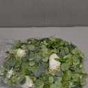 Yastouay 6.4 Ft Fuller White Flower Garland with Light and 3D Butterfly, Artificial Eucalyptus Garland with Fake Rose for Table Centerpiece Wedding Arch Baby Shower Party Room Backdrop Decor