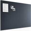 Bumusty Large Cork Board Alternative-48 x 36" Felt Bulletin Board Tiles, with 30 Pushpins, 70 Adhesive Tabs, Fine-Stripe 12-Pack, Cork Boards for Office Push Pin Board-Deep Charcoal Blue