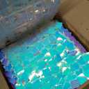 36 PCS Colorful Blue Shimmer Wall Backdrop, Square Sequin Photo Backdrops Panel, Glitter Wall Background for Birthdays, Weddings, Halloween, Engagements, Disco Bachelorette Party Decoration (6FTx6FT)