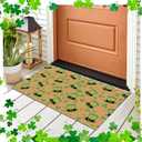 Tinideya 3 Pcs Easter Coir Mat Spring Rug Front Door Easter Egg Doormat St. Patricks Heart Mat Non Slip Doormat Gift for Outdoor Front Bedroom Living Room Porch Entry