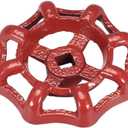 1pcs Metal Outside Faucet Round Wheel Handle Hose Bib Handle Water Spigot Handle Square Broach 7x7mm, Wheel OD 63mm Paint Cast Iron Red