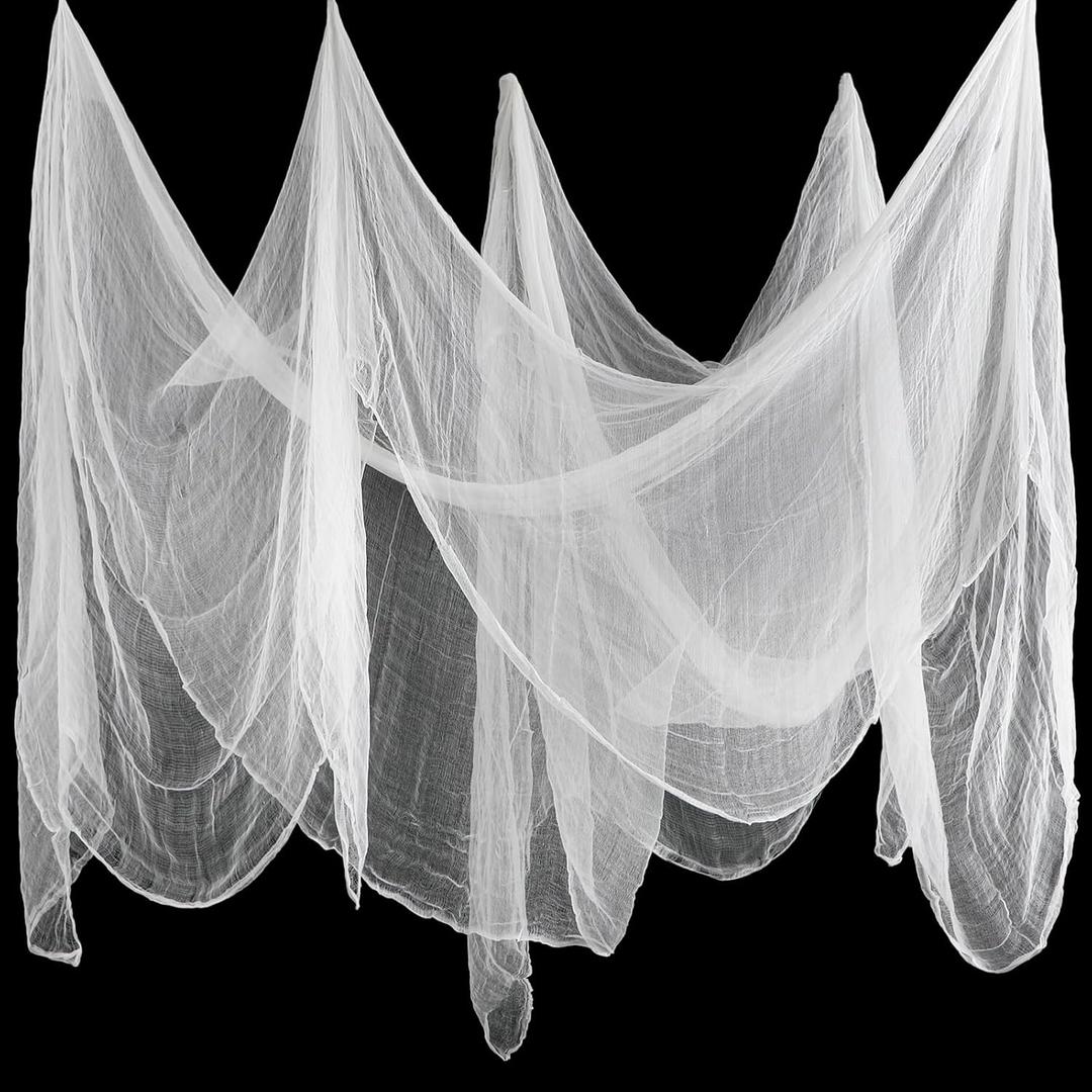 Boao Halloween Cheese cloth 29.92 x 590.55 Inch White Cheesecloth Roll for Crafts Large Cotton Muslin Gauze Fabric for Halloween Outdoor & Indoor Spooky Decoration