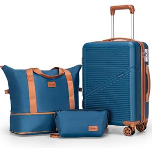 Cosbarn Carry On Luggage Set 22x14x9 Airline Approved, 3 Piece 20 Inch Lightweight ABS Hardside Suitcases with Wheels and TSA Lock, Durable Waterproof Travel Suitcase for Men Women