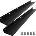 Moxweyeni 2 Pack Metal Floating Shelves for Wall 48 Inch, Heavy Duty Steel Storage Shelves Black Metal Wall Mounted Modern Rustic Farmhouse Decor for Kitchen Bathroom Bedroom Garage
