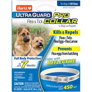 Hartz UltraGuard Pro Reflective Flea & Tick Collar for Dogs and Puppies, 7 Month Flea and Tick Prevention Per Collar, 1 Count