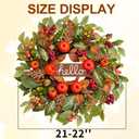 22 Inch Fall Wreaths for Front Door, Autumn Rustic Harvest Apple Wreath