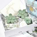 DEEKA Floral Hair Clip - 8 Pack Bridesmaid Proposal Gifts with Floral Card Hair Clips, Sage Green, for Bridesmaids Bachelorette Party Favors