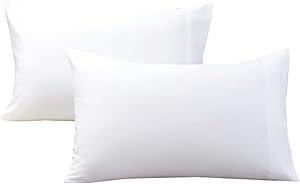 evoLive 100% Bamboo Rayon Material Cooling Breathable King Pillowcases Pillow Cover 20"x40" Set of 2 with Envelope Closure (White, 20"X40" King)