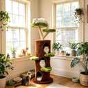 Modern Cat Tree Tower: 58Inch Tall Cat Tree for Large Cats with Multi Condos - Indoor Wood Cat Tree House Sturdy with Scratching Post