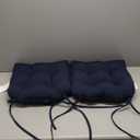 16-inch Solid Twill U-shaped Tufted Chair Cushions (Set of 2) Navy
