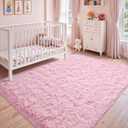 4x6 Ft Pink Rugs for Bedroom Girls, Shag Fluffy Area Rug for Living Room, Ultra Soft Furry Rug Indoor Carpet for Kids Room Nursery Home Decor
