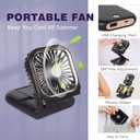 Portable Mini Fan - 5 in 1 with Power Bank, Phone Holder, Handheld & Desk Fan - USB Rechargeable, 3000 mAh Power Bank, 3 Speed Adjustable, Neck Lanyard - Black