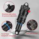 Bike Rear Shock, Air Pressure Shock Absorbers,Travel, Hydraulic Rear Suspension Shock for Mtb/e-bike/Folding (125 * 20mm)
