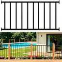 Porch and Deck Railing, 4ft x 36in H Railing with Screws, Black Textured Powder Coating Rail System for Outdoor Decks, Porches and Balconies, Terraces, Gardens