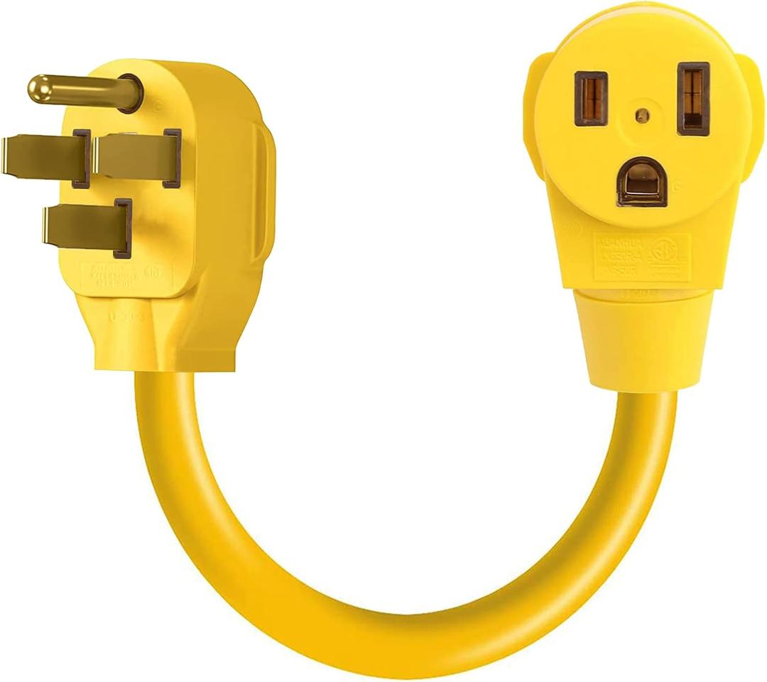 Welder Adapter Cord,NEMA 14-50P Male to 6-50R Female,RV Plug 50 Amp 4 Prong to 3 Prong Welder Plug Adapter,50 Amp 125/250V Electrical Welding Power Adaptor, Heavy Duty STW 8 AWG,12500 Watt,ETL Listed