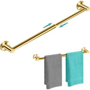 MGahyi Towel Racks for Bathroom-Adjustable Towel Holder(13.18inch-24inch) Sturdy and Rustproof Towel Bar Wall Mounted, Single Towel Bar Rod for Bathroom Accessories (Gold, 1Pack-Towel Bar)