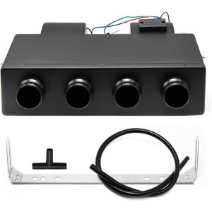 Saihisday A/C Air Conditioning Universal Evaporator Assembly Unit 12V, Under-Dash A/C Heating Cooling Unit with 4 Vents for Car Truck Portable AC for Car