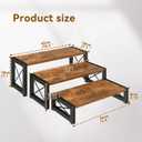 IBUYKE 4 Tier cupcake stand,Wooden Risers Display Stands,Tiered Display Stand for food,Dessert Table Display for Party,Afternoon tea, Family Gatherings,Rustic Brown UTLJ018H