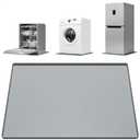 27''x27'' Washing Machine Drain Pan Silicone Mat with 0.78'' Raised Edges(Leak Protection),Non-Slip & Anti-Vibration Washer Drip Tray for Floor Protection,Washer/Dryer,Refrigerator,Rubber Pad,Gray