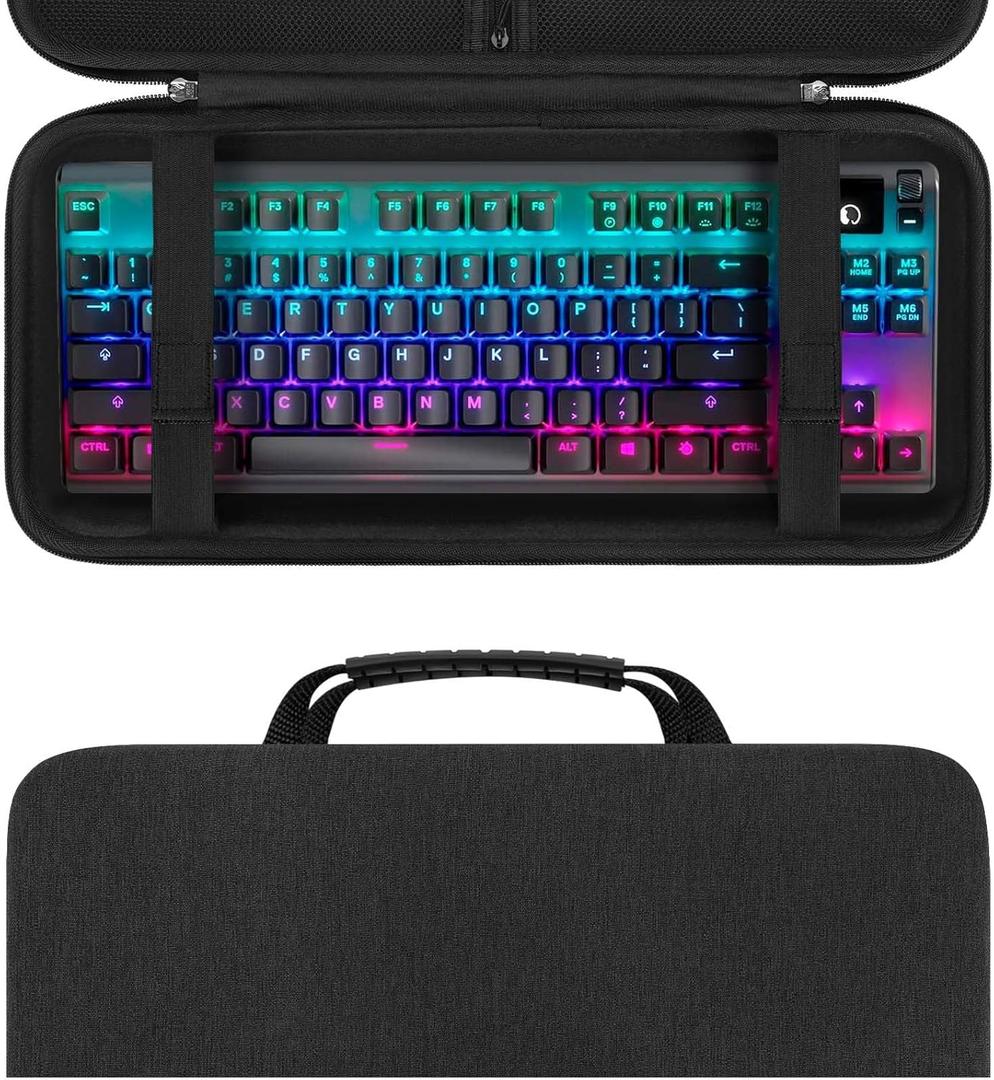Linkidea Hard Portable Travel Case Compatible with TKL Tenkeyless Wireless/Wired Keyboard, Computer 87 Keys Carrying Case Protective Storage Box Bag