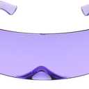 zeroUV - 80s Futuristic Cyclops Cyberpunk Visor Sunglasses with Semi Translucent Mirrored Lens Shield Sunglasses (C14 | Purple)
